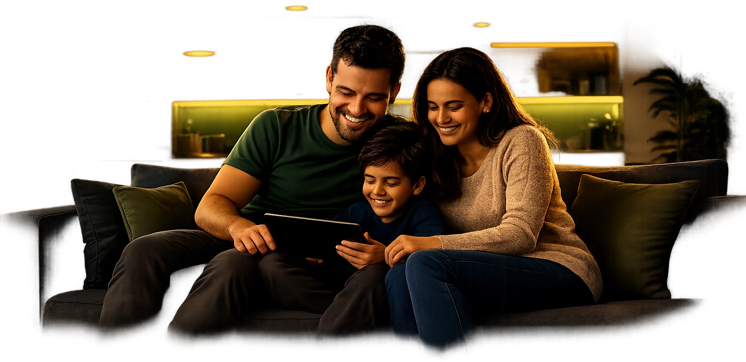 Família utilizando Internet HardKing